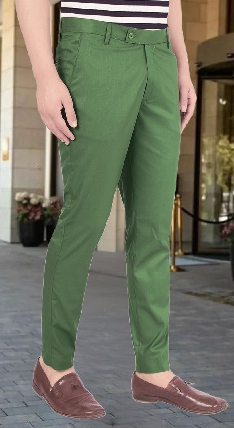Image of AD & AV Regular Fit Men Green Trousers