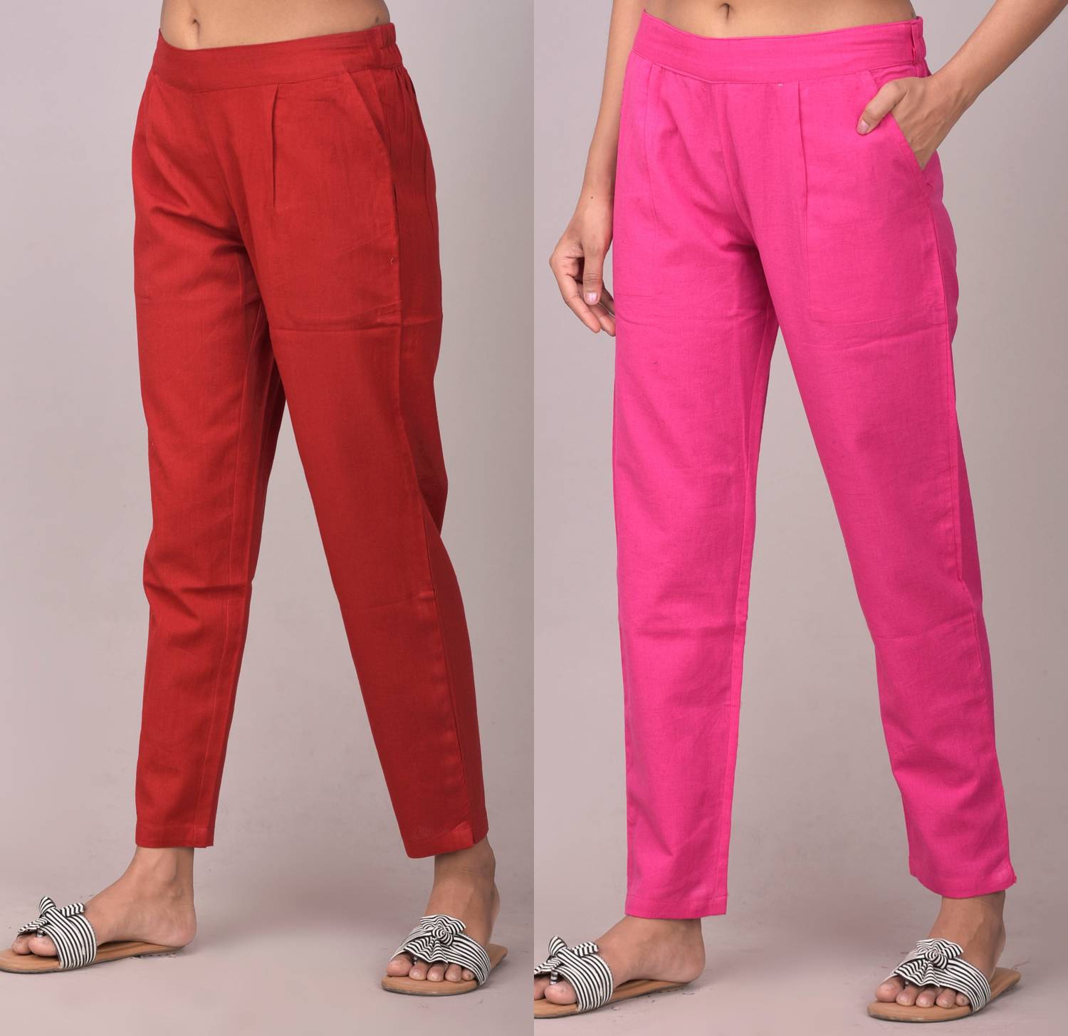 Tanusiya Regular Fit Women Pink Trousers