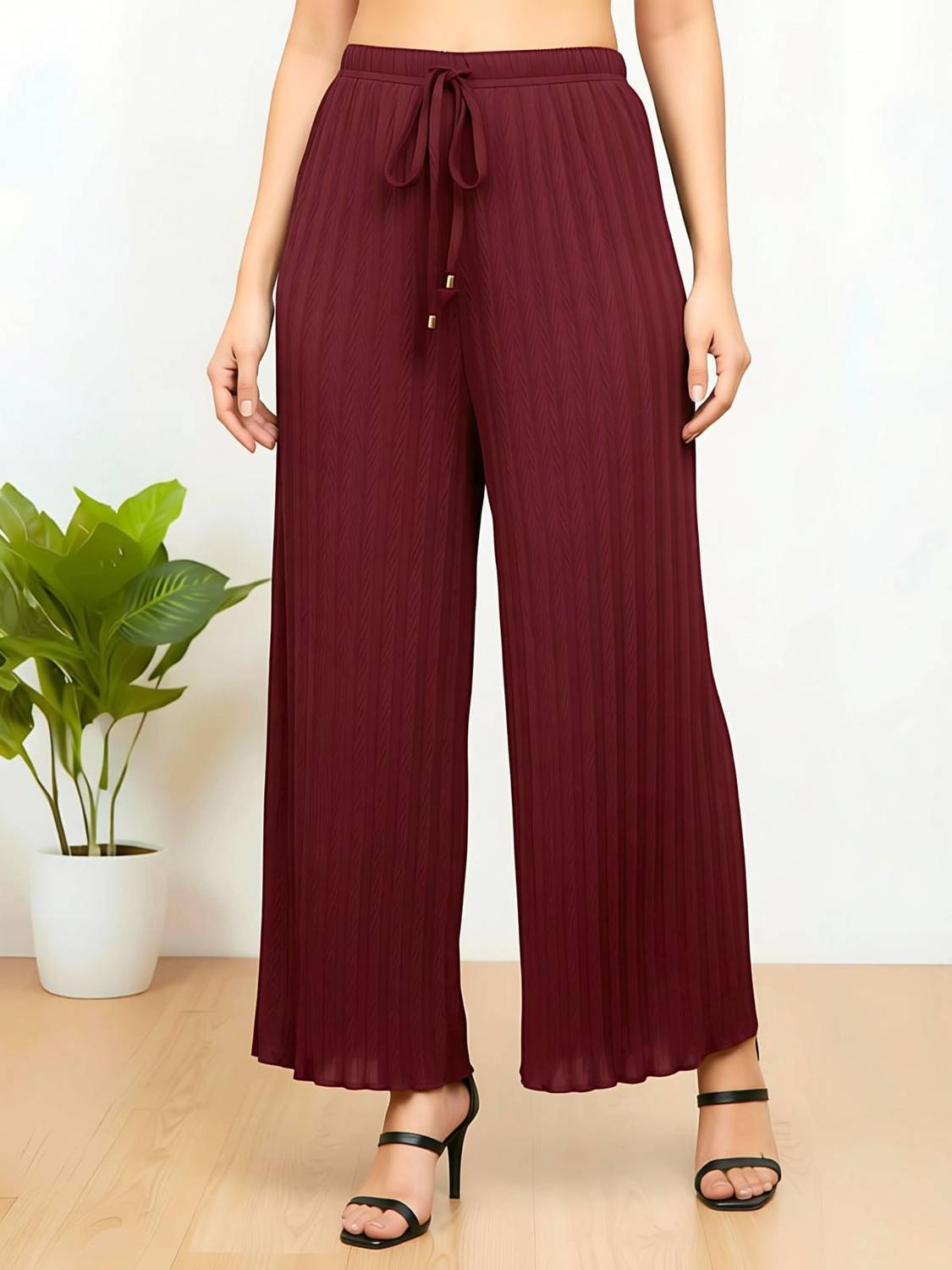 Amazplus Comfort Fit Women Maroon Trousers