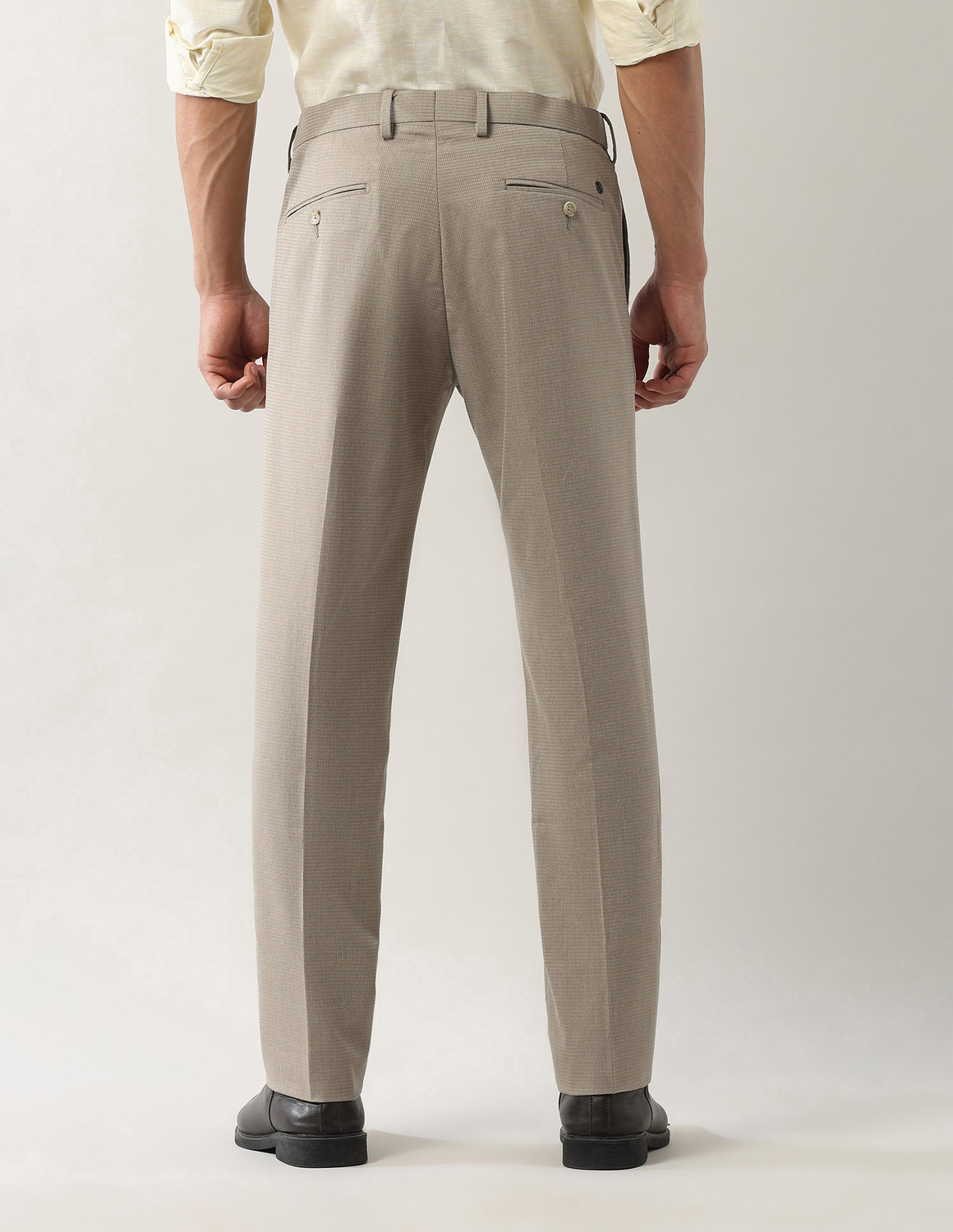 Image of ARROW Regular Fit Men Brown Trousers