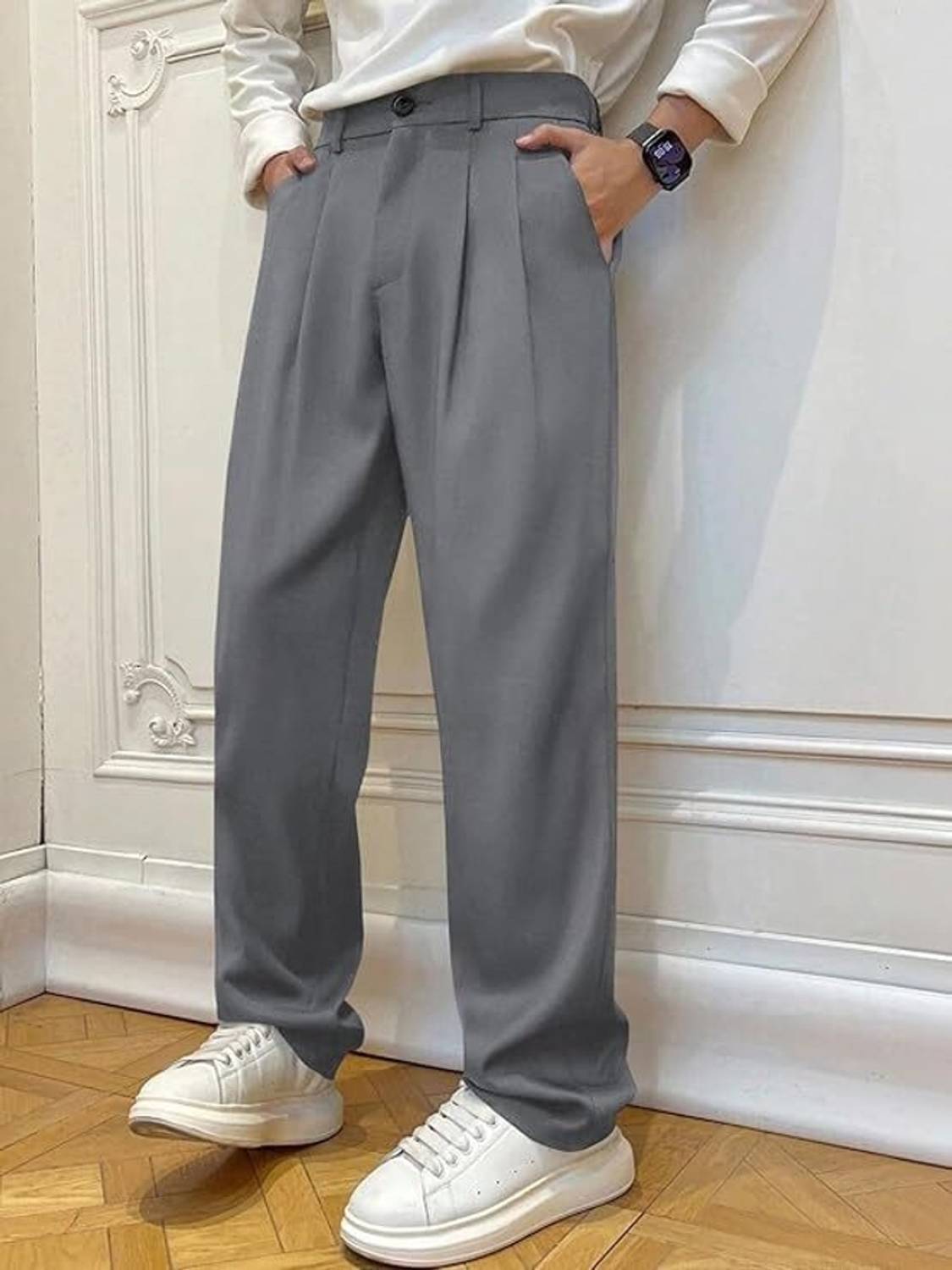 S2SFASHIONS Men Grey Track Pants - Image 2