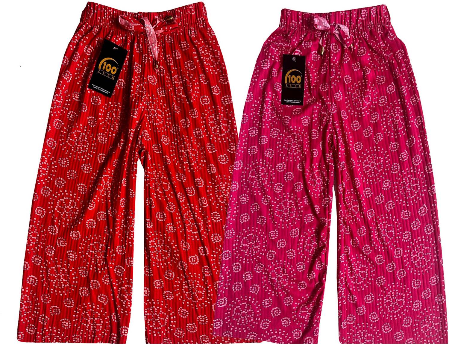 100LUCK Loose Fit Girls Pink, Red Trousers