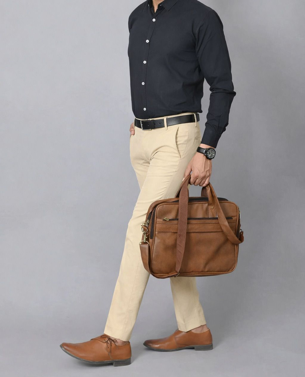 Image of Blackhem Regular Fit Men Beige Trousers