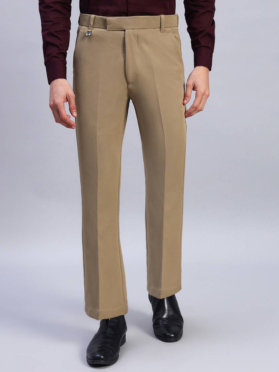 AXNIS Comfort Fit Men Brown Trousers