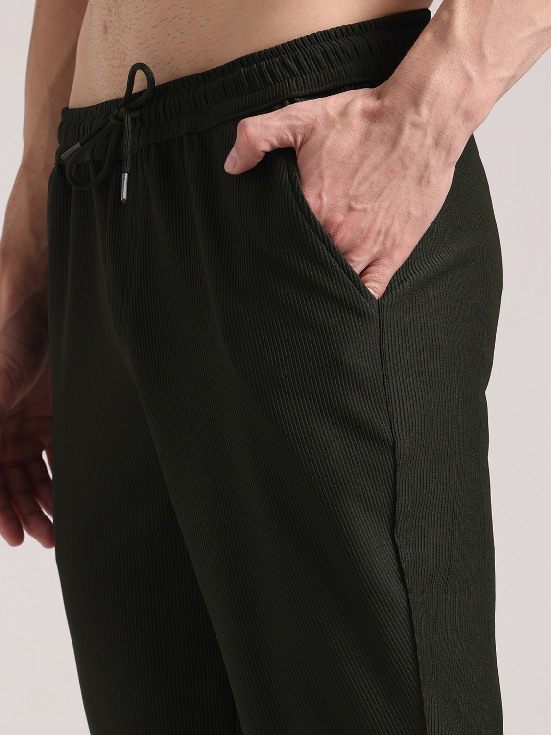 Image of INDICLUB Solid Men Black Track Pants
