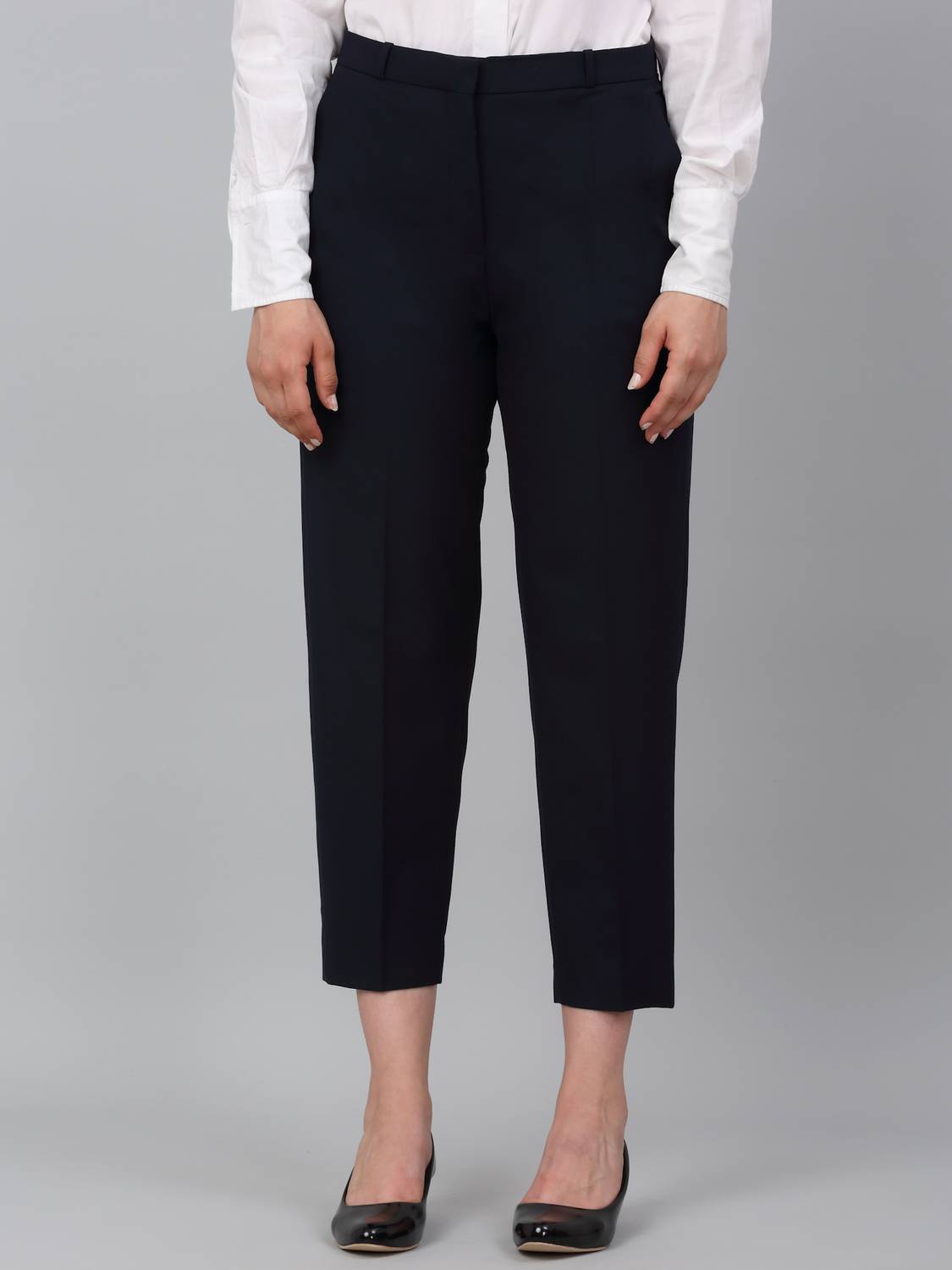 CANTABIL Regular Fit Women Dark Blue Trousers