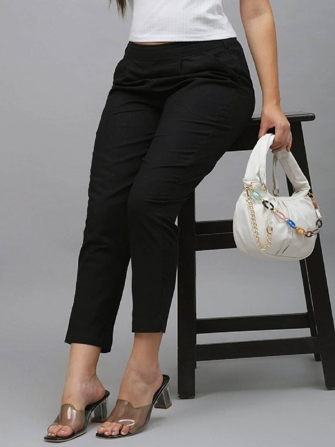 AlkaCreation Regular Fit Women Black Trousers
