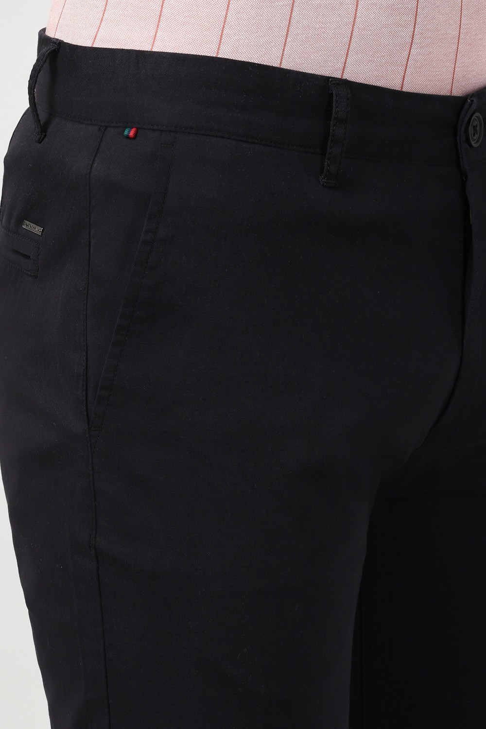 Image of PETER ENGLAND Slim Fit Men Black Trousers