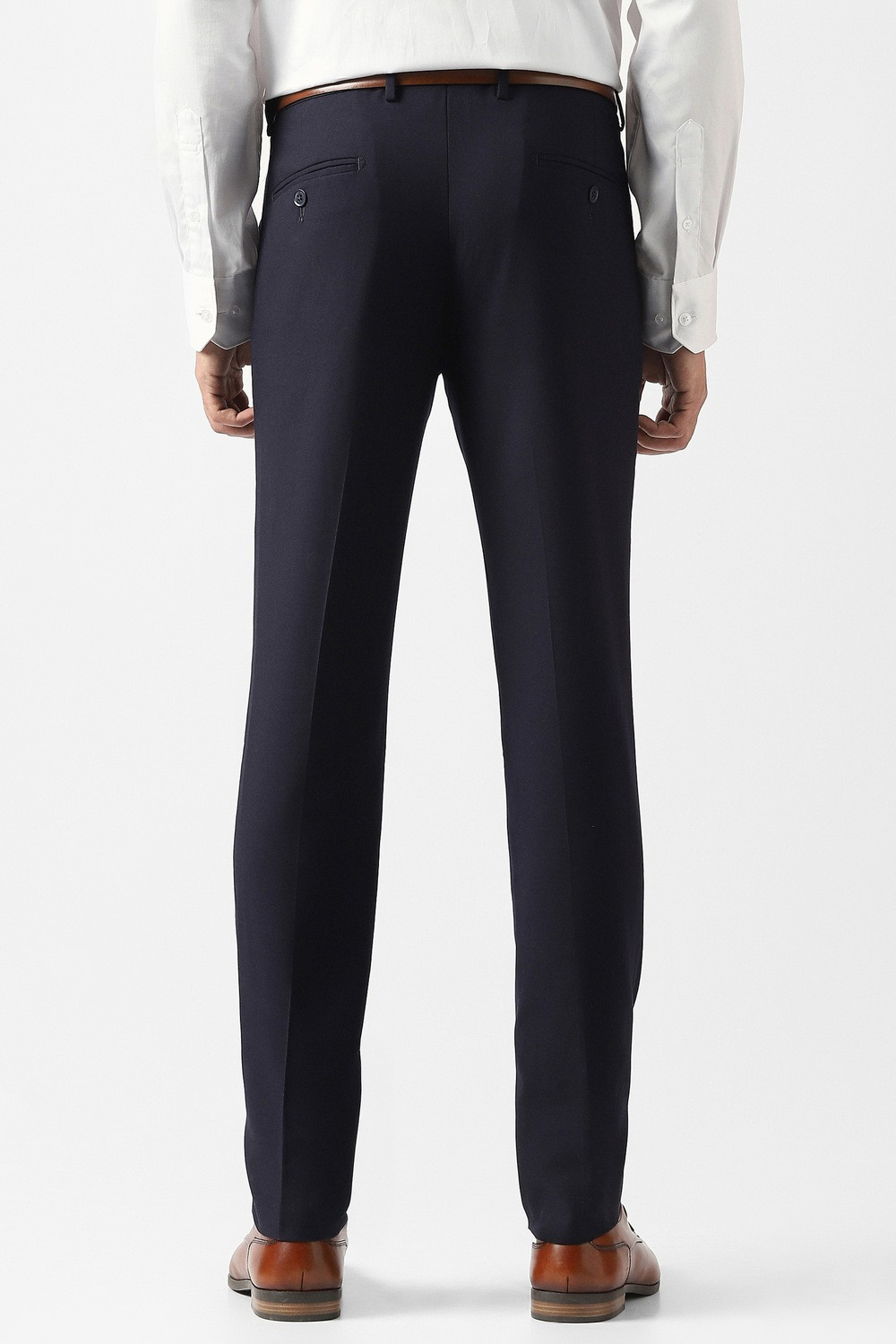Image of VAN HEUSEN Slim Fit Men Dark Blue Trousers