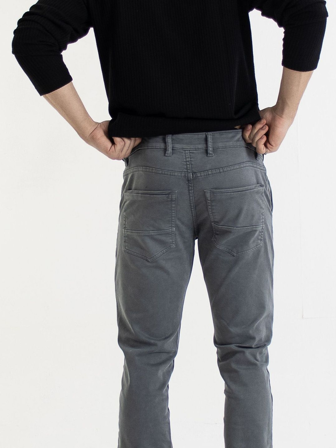 Image of Roadster Slim Fit Men Grey Trousers