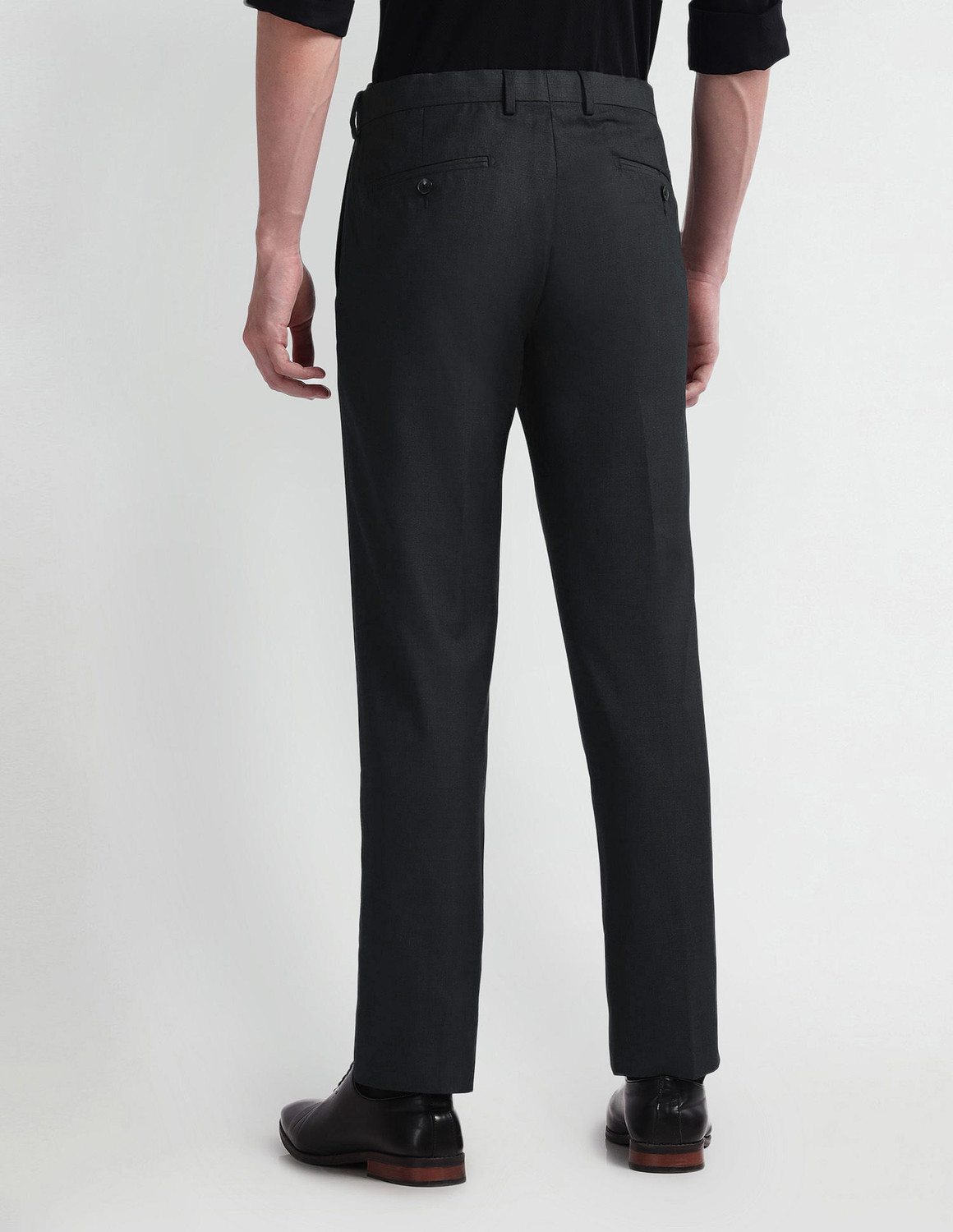 Image of ARROW Regular Fit Men Grey Trousers