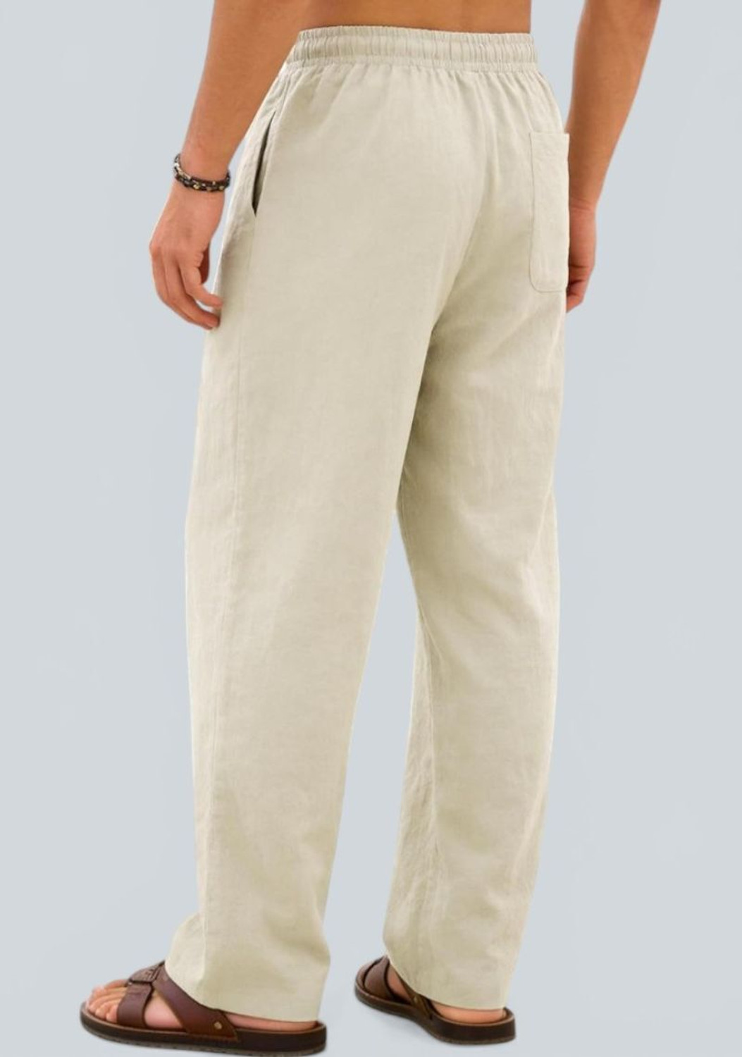 Image of Javier Comfort Fit Men Beige Trousers