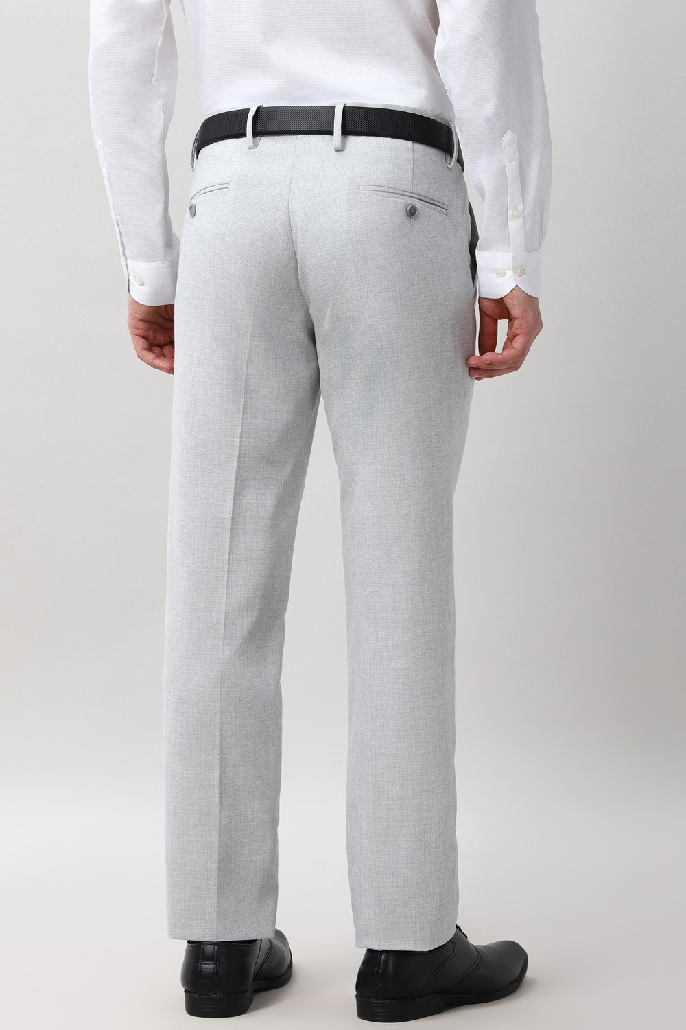 Image of PETER ENGLAND Slim Fit Men Grey Trousers