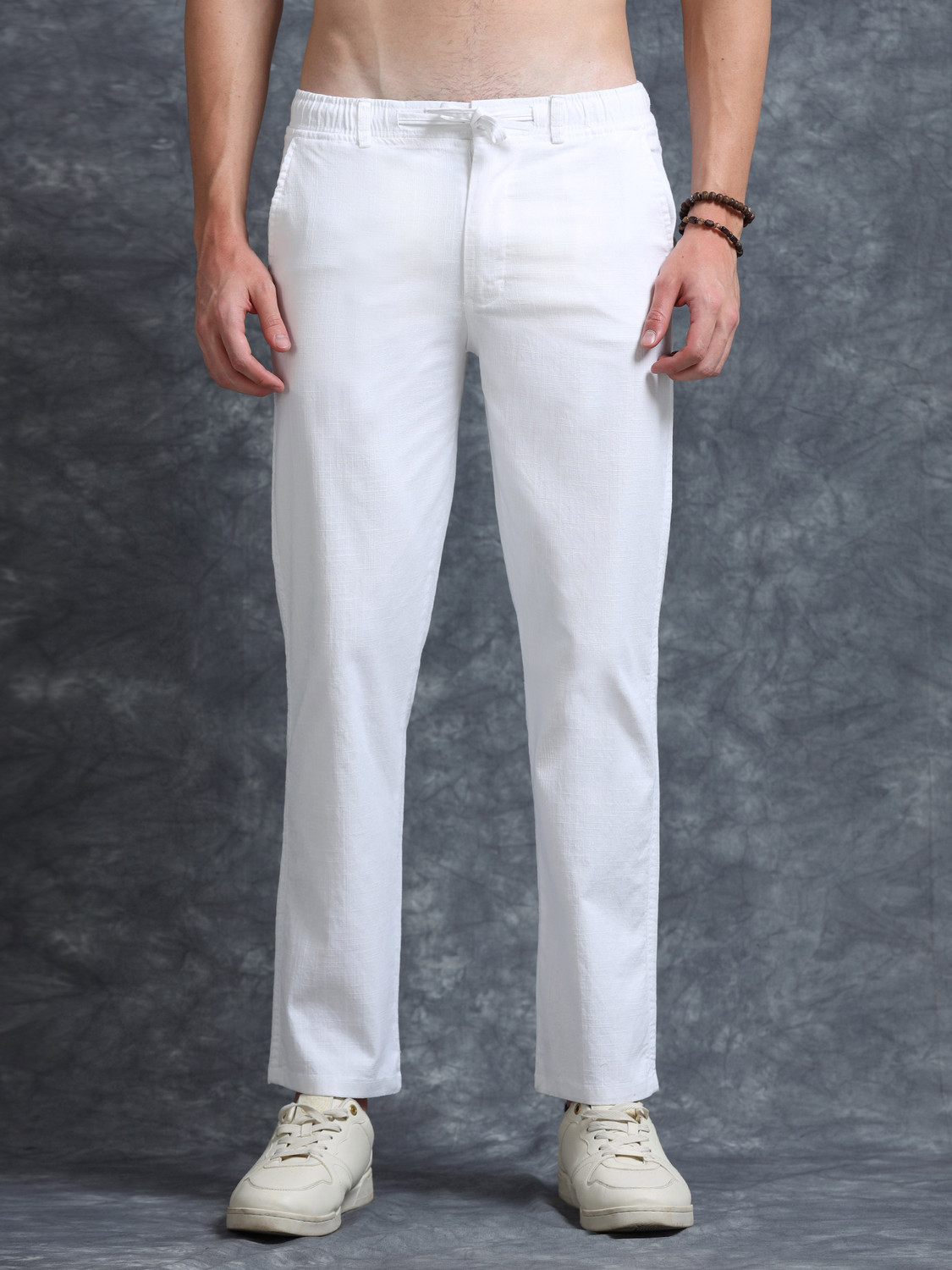 Image of Trumode Relaxed Men White Trousers