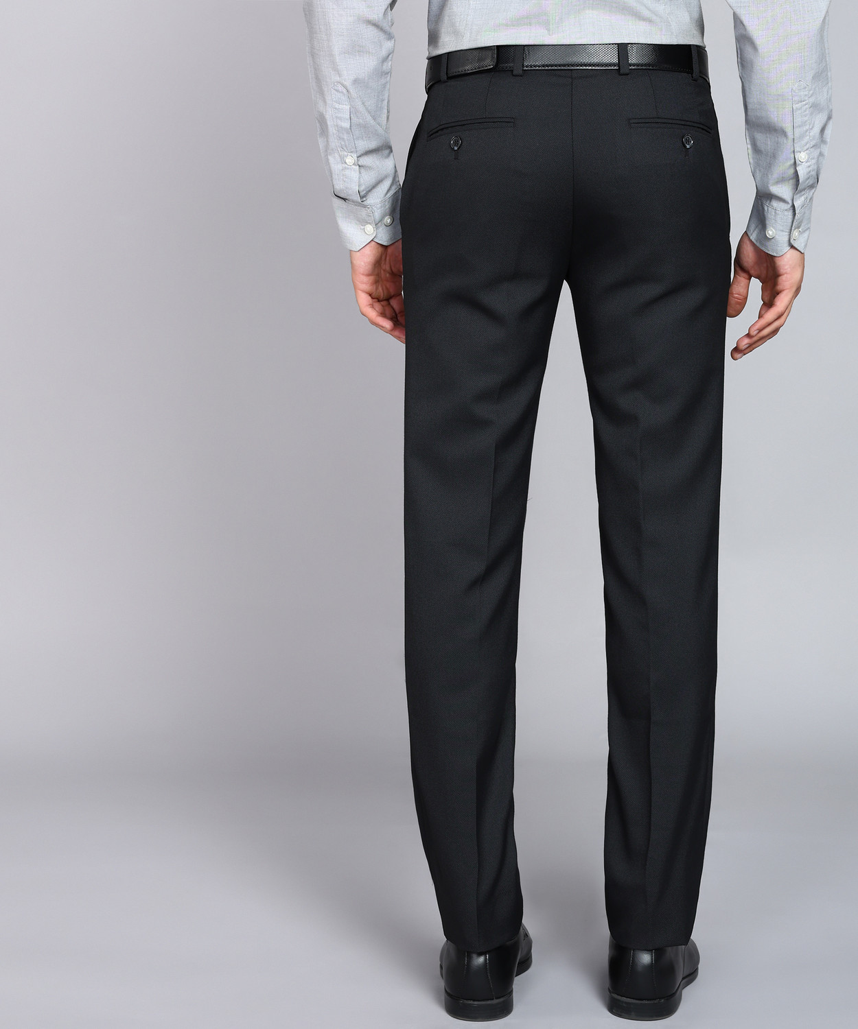 Image of Raymond Slim Fit Men Black Trousers