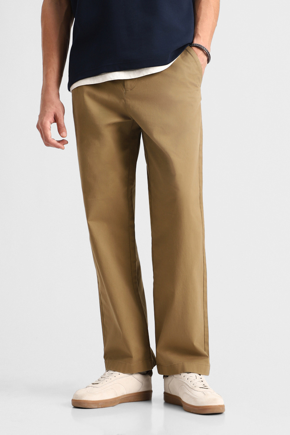 Image of Snitch Relaxed Men Khaki Trousers