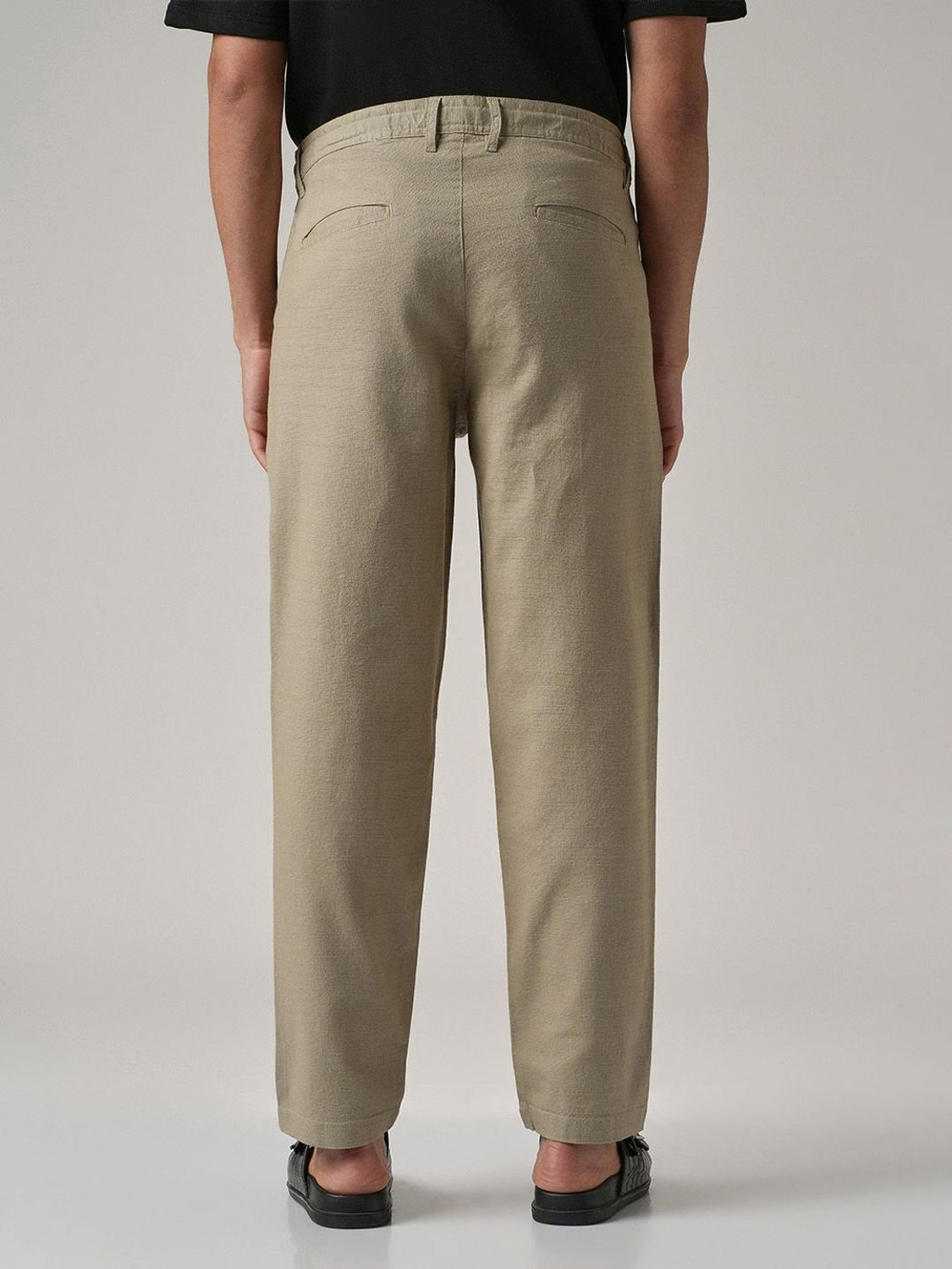 Image of Banana Club Relaxed Men Khaki Trousers