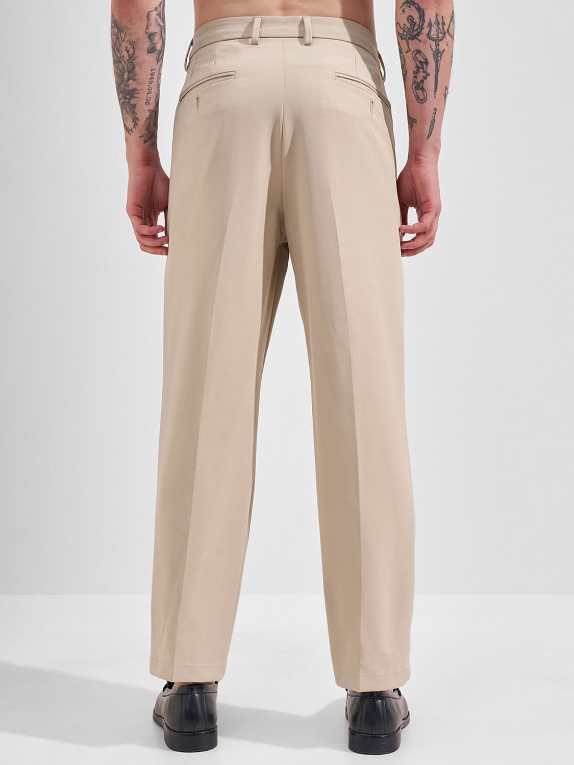 Image of HIGHLANDER Slim Fit Men Beige Trousers
