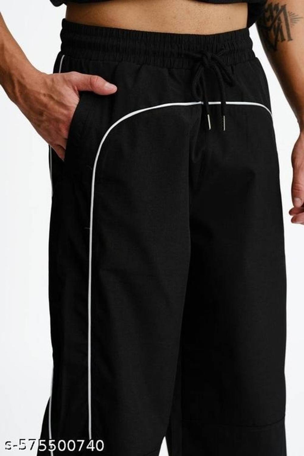 LEXREX Loose Fit Men Black Trousers - Image 4