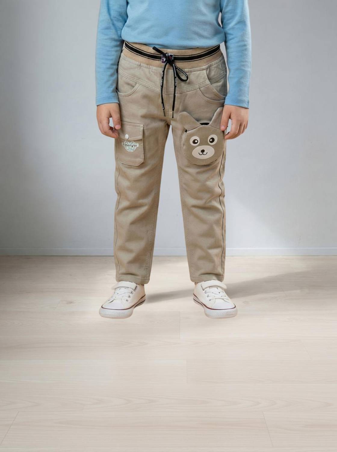 Busted Regular Fit Boys & Girls Beige Trousers