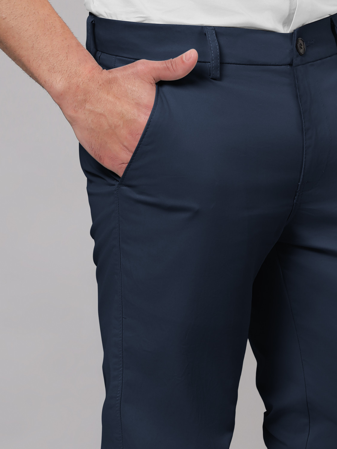 Image of BEYOUNG Regular Fit Men Blue Trousers