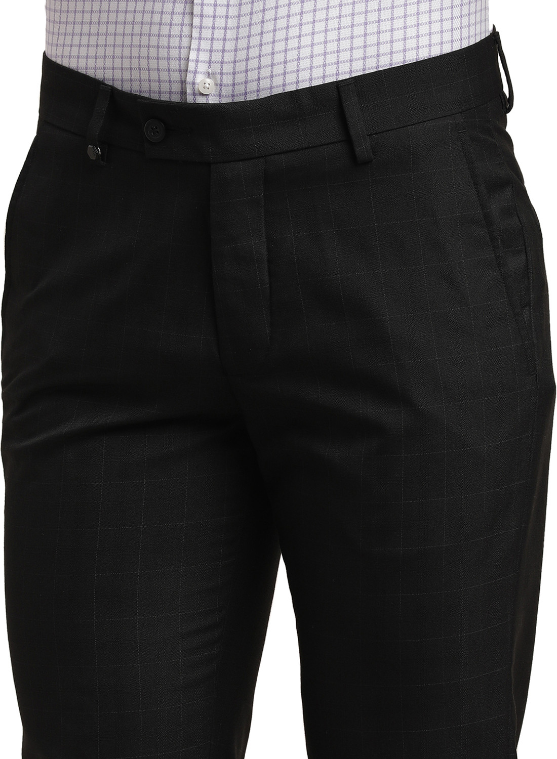 Image of TURTLE Skinny Fit Men Black Trousers