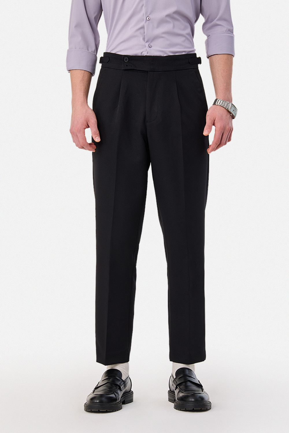 Image of Snitch Relaxed Men Black Trousers