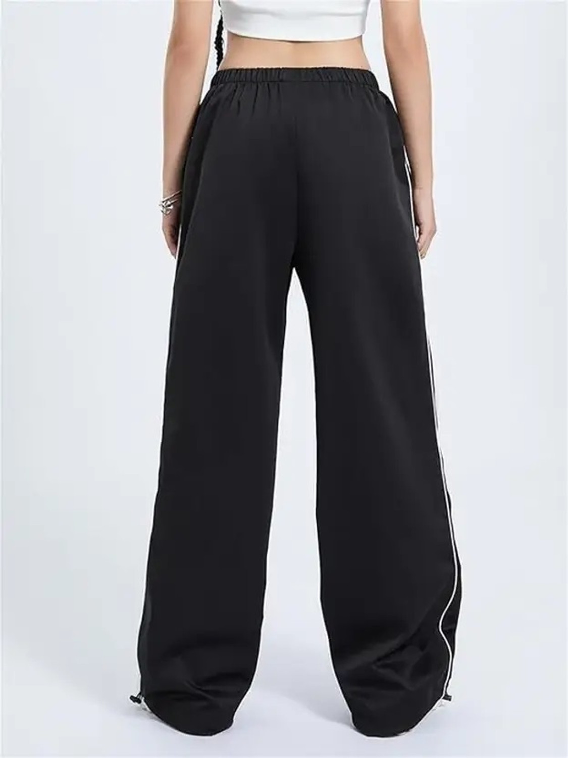 Image of A R J FASHION Loose Fit Women Black Trousers