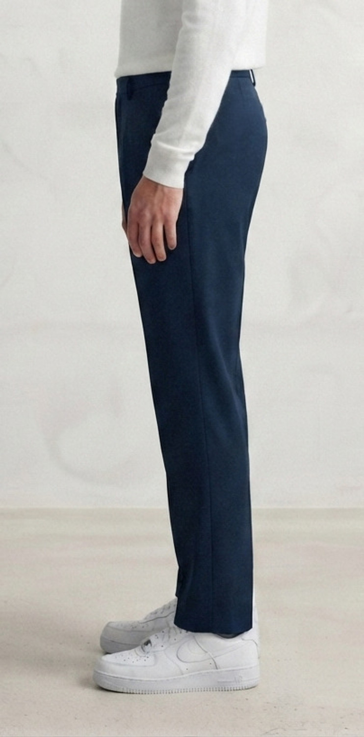 Image of INDICLUB Loose Fit Men Dark Blue Trousers