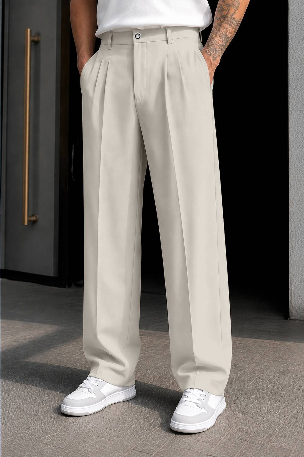 FTX Loose Fit Men White Trousers - Image 1