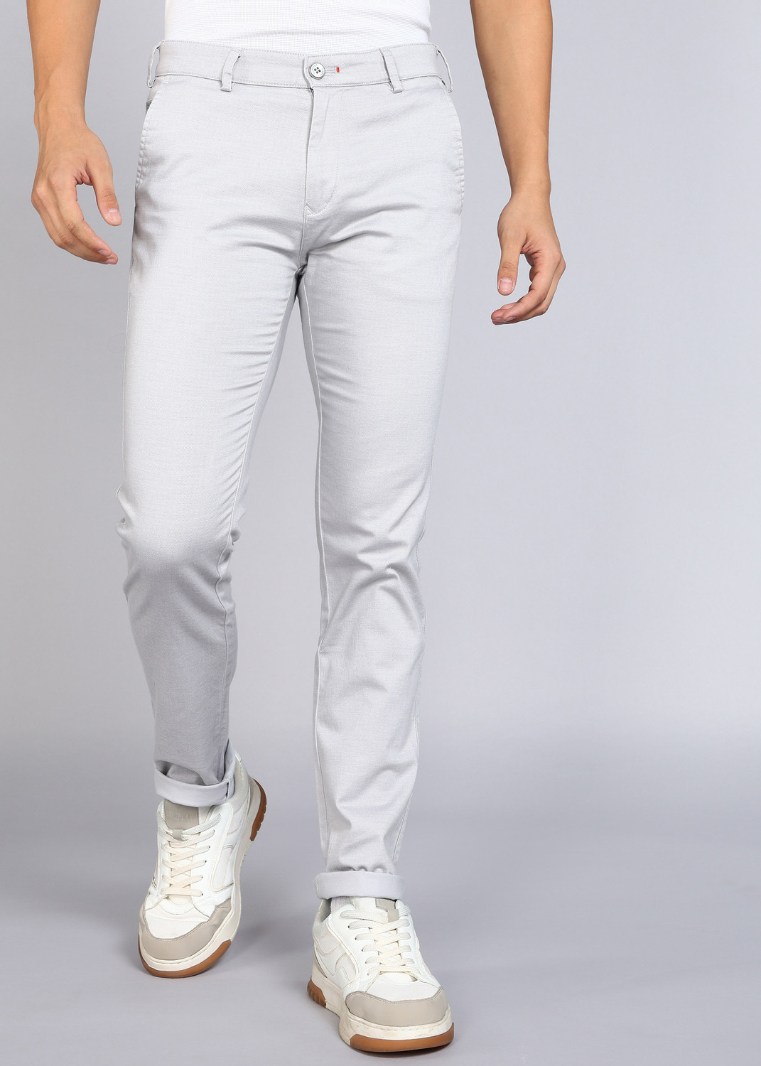 Image of KILLER Slim Fit Men Grey Trousers