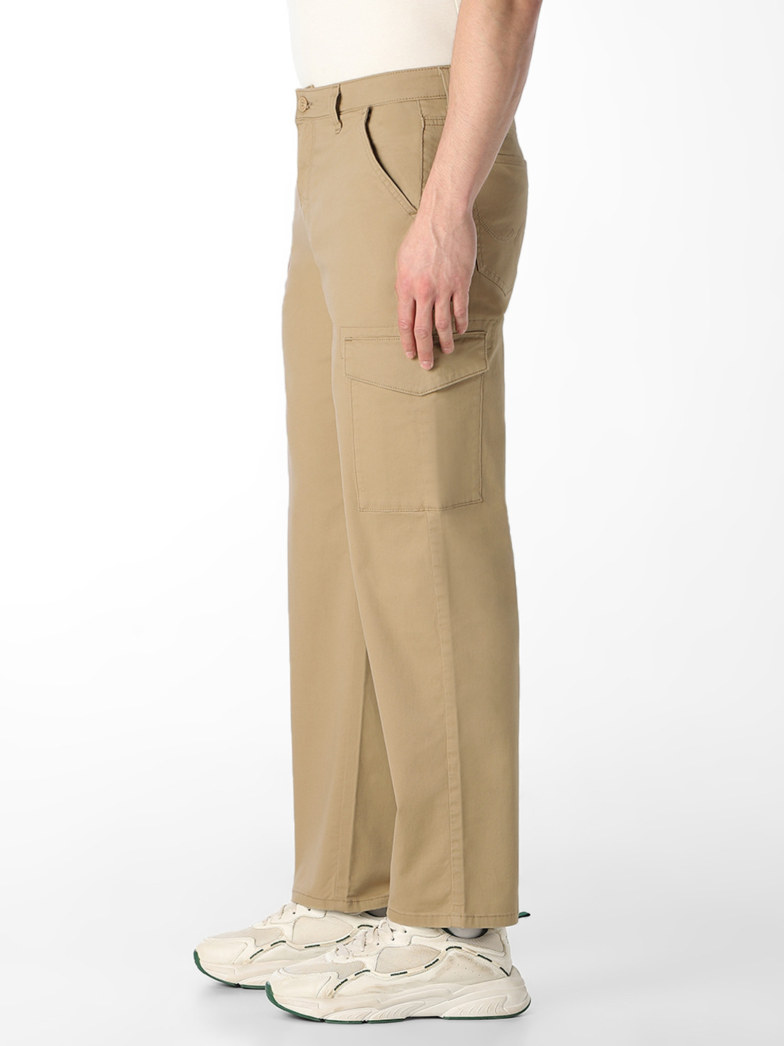 JACK & JONES Regular Fit Men Beige Trousers