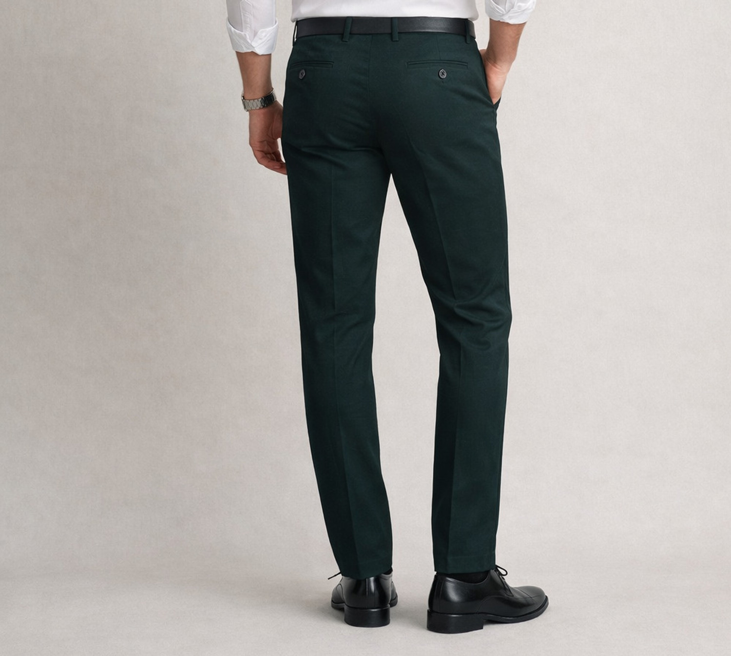 Image of DENRO Slim Fit Men Dark Green Trousers