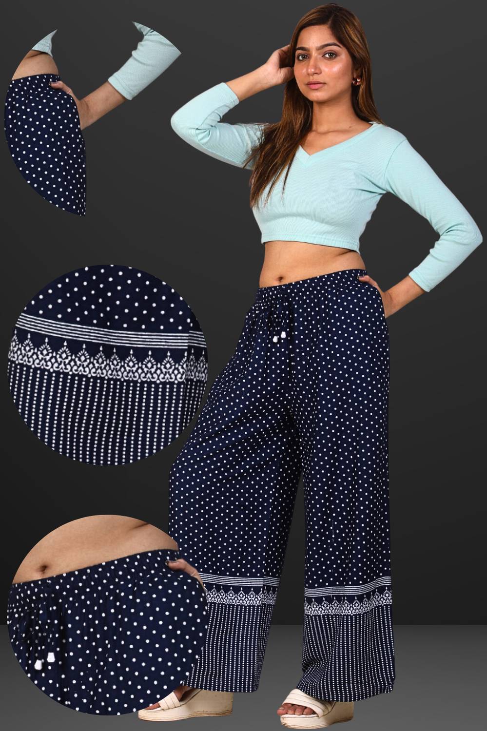 4K FASHION Relaxed Women Blue Trousers