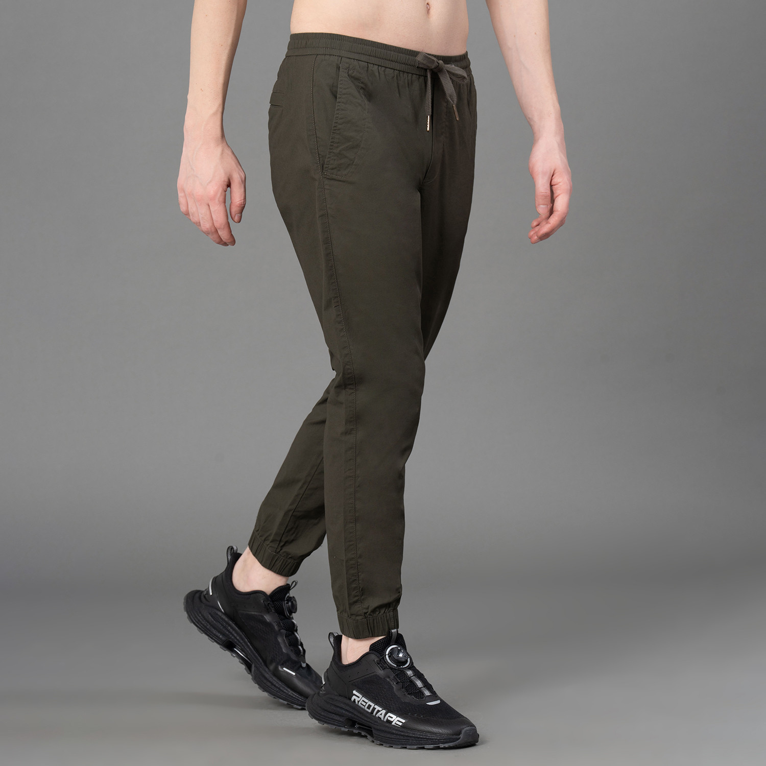 Image of RED TAPE Regular Fit Men Green Trousers