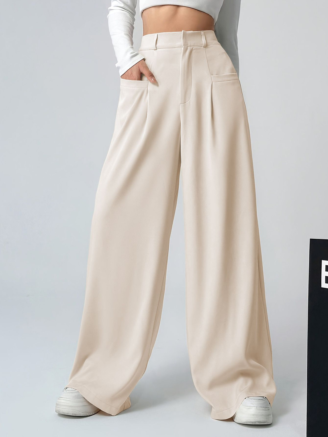 Image of Leriya Fashion Regular Fit Women White Trousers