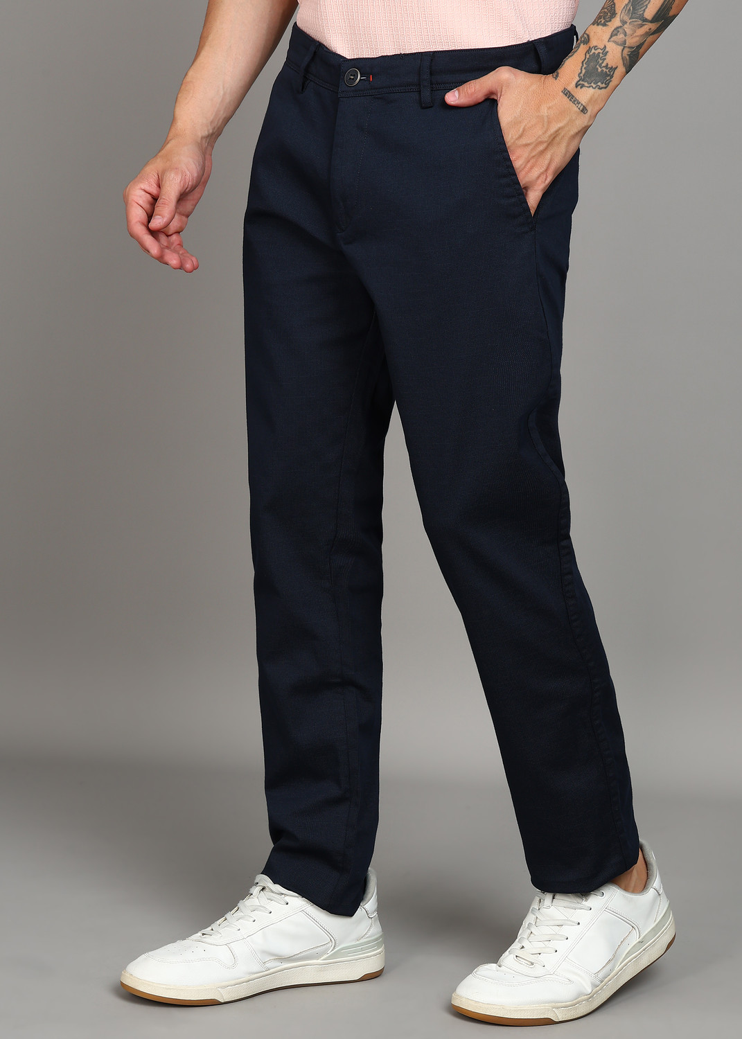 Image of KILLER Slim Fit Men Dark Blue Trousers