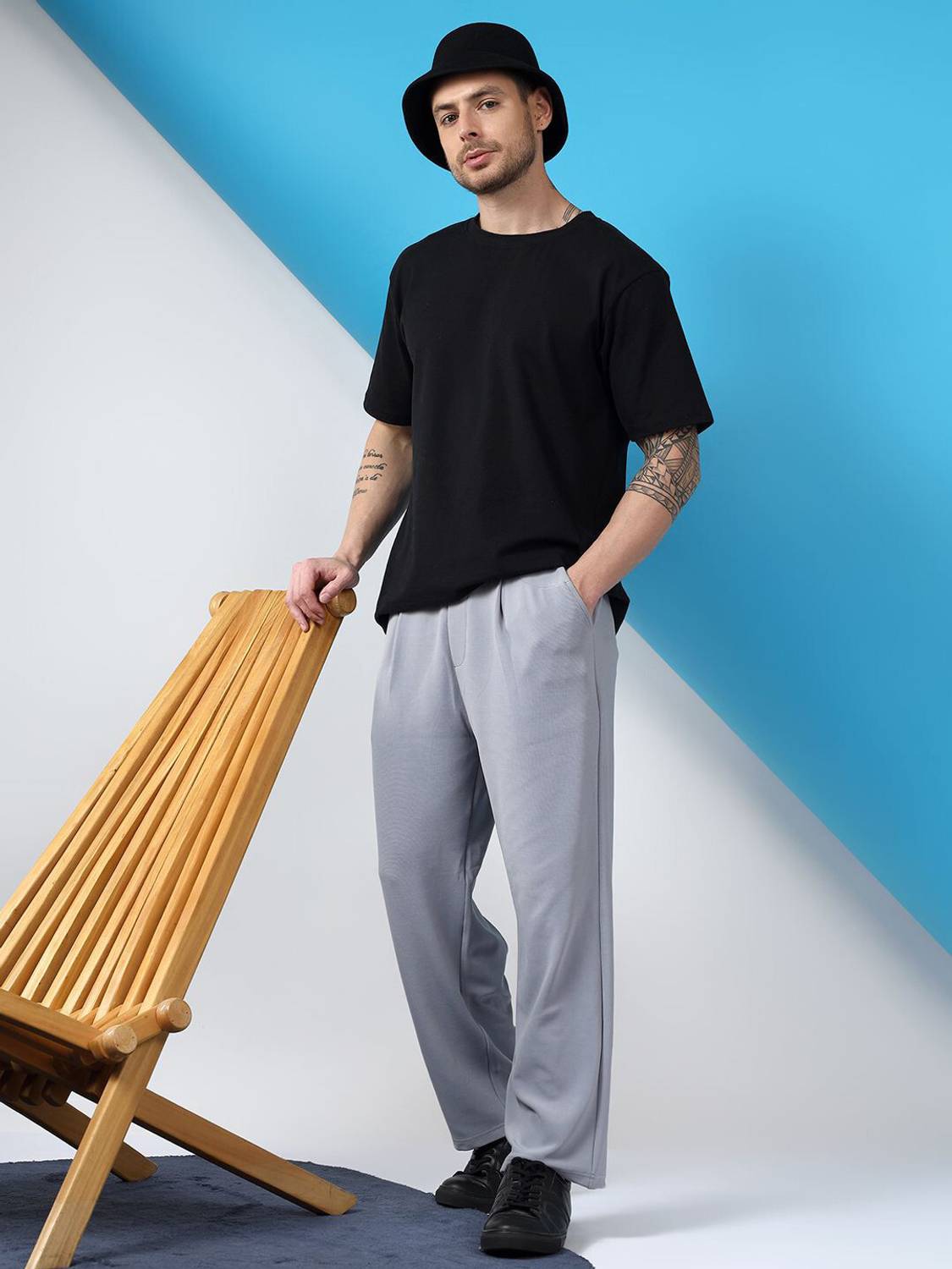 KOTTY Relaxed Men Light Blue Trousers - Image 3