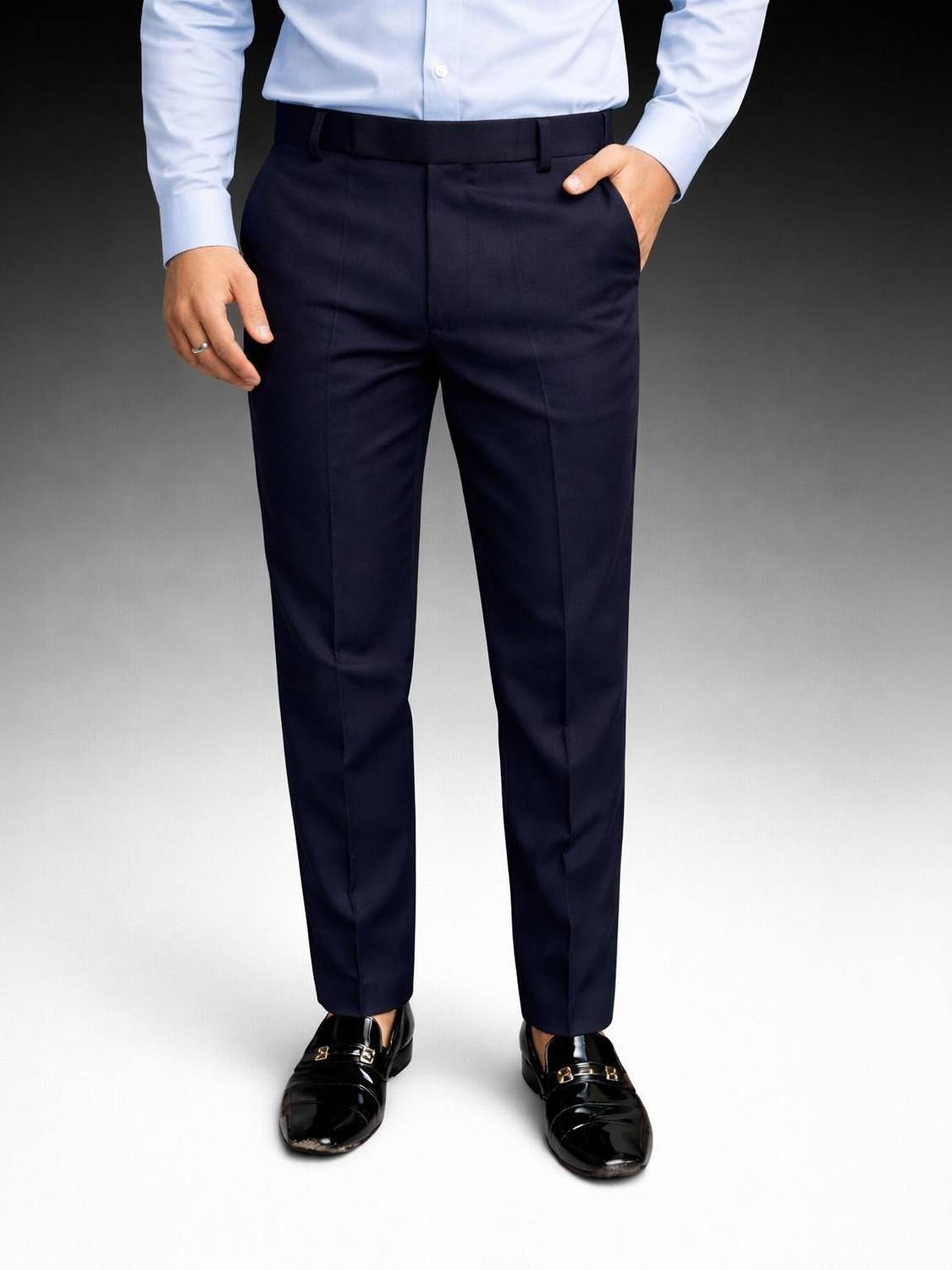 Burraq collection Regular Fit Men Dark Blue Trousers