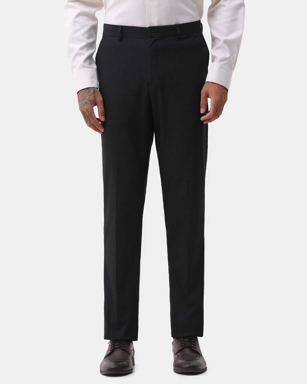 Blackberrys Straight Fit Men Grey Trousers