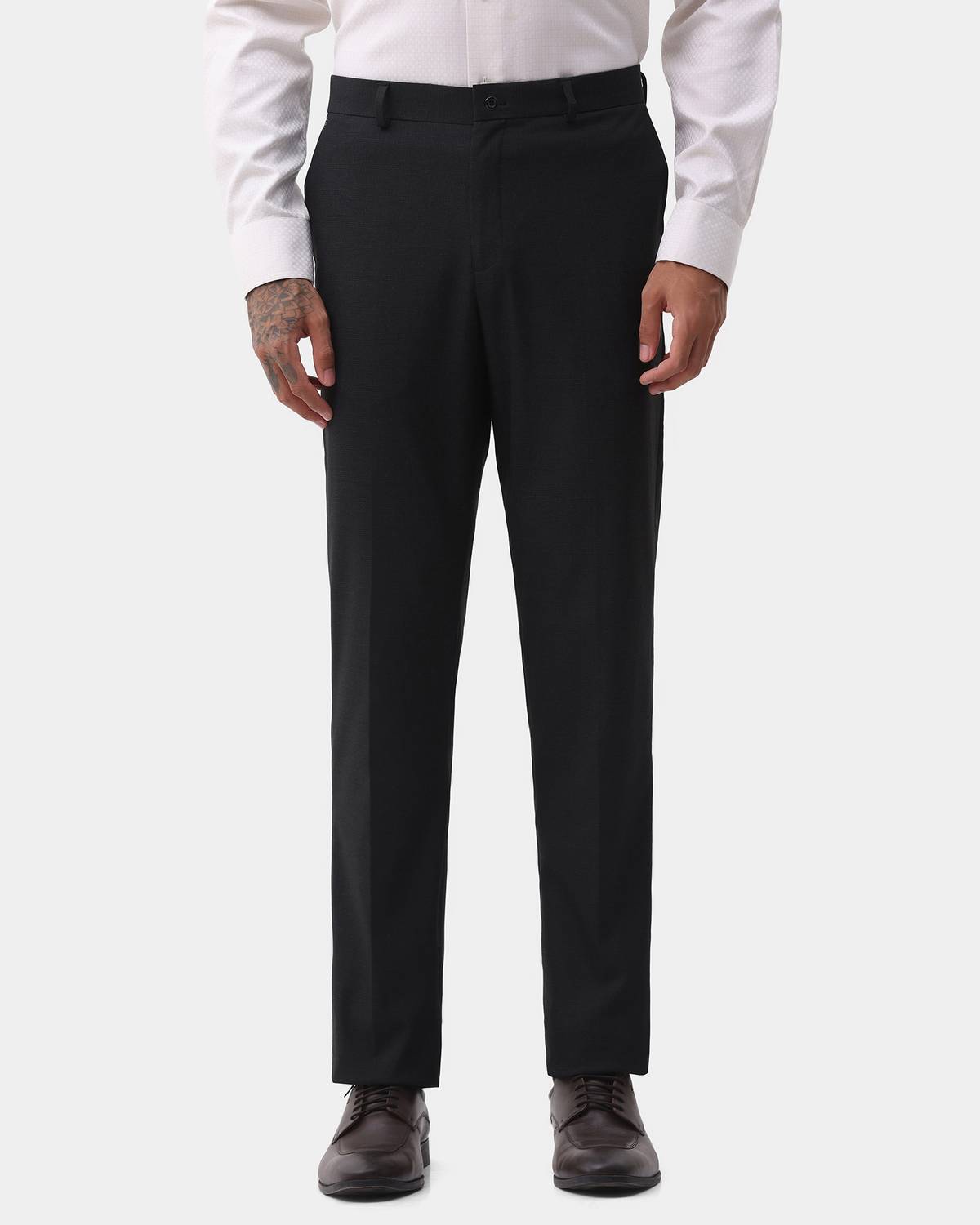 Blackberrys Straight Fit Men Grey Trousers