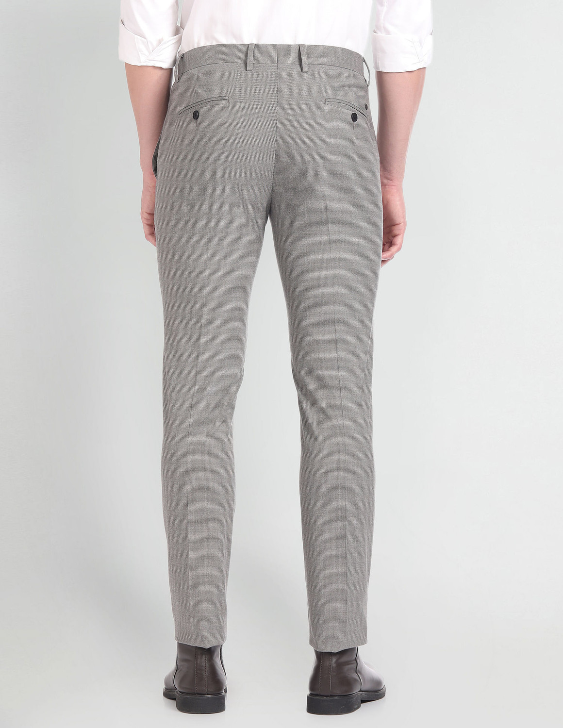 Image of ARROW Regular Fit Men Grey Trousers
