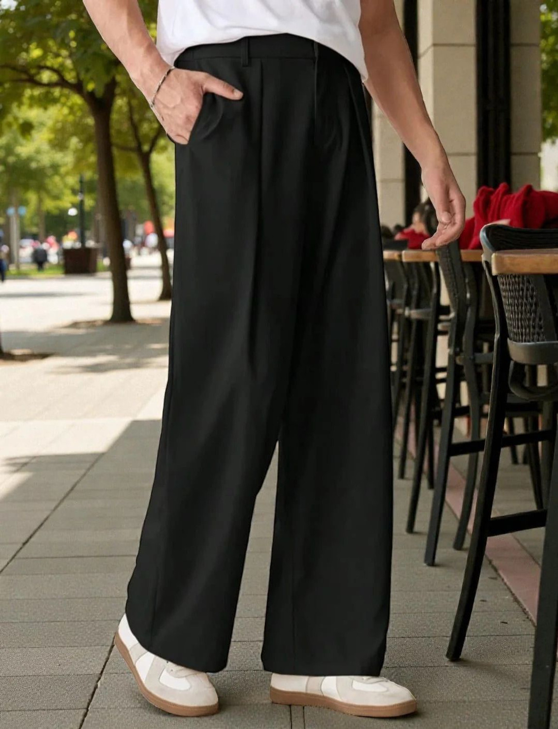 Image of KOTTY Regular Fit Men Black Trousers