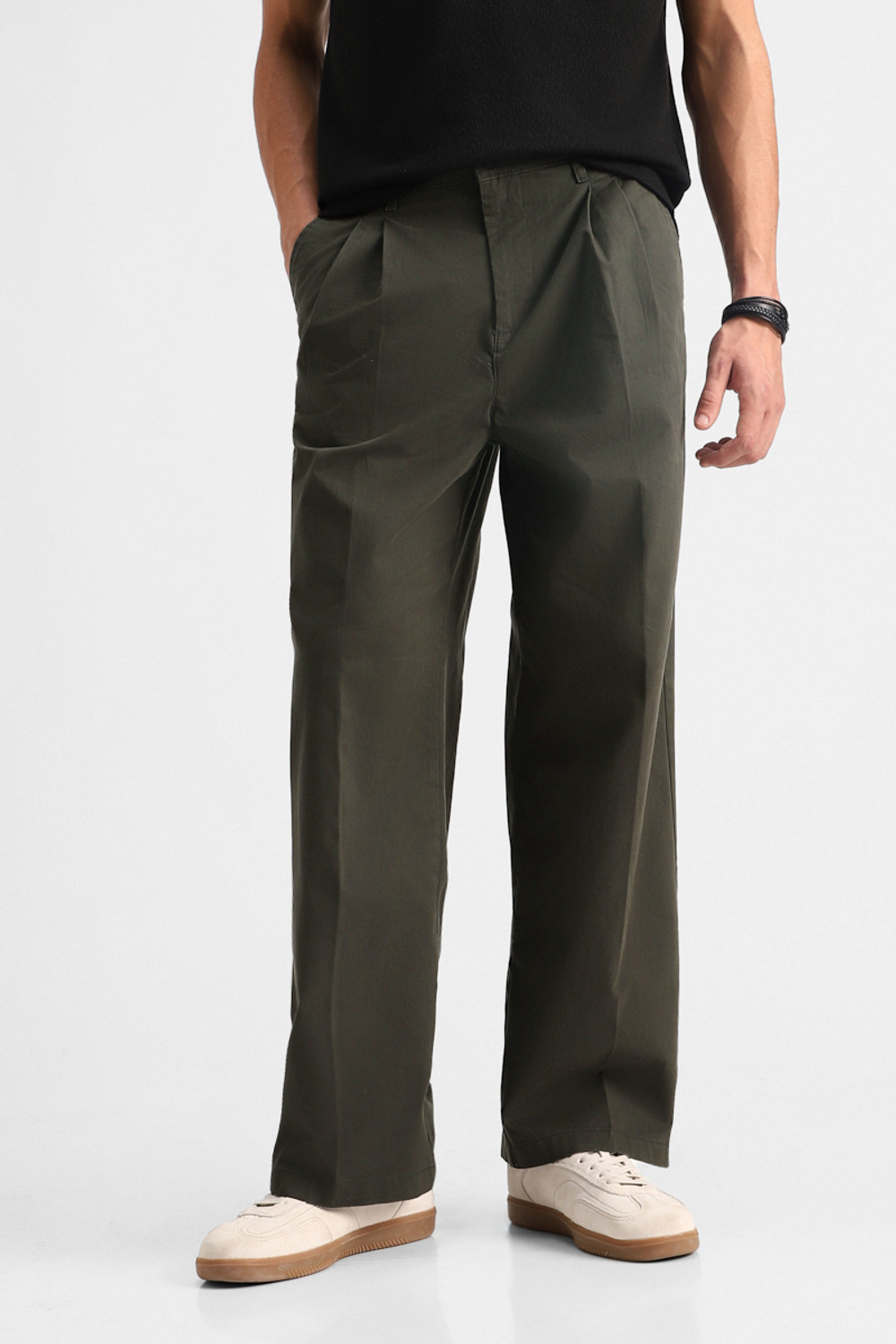 Image of Snitch Relaxed Men Green Trousers