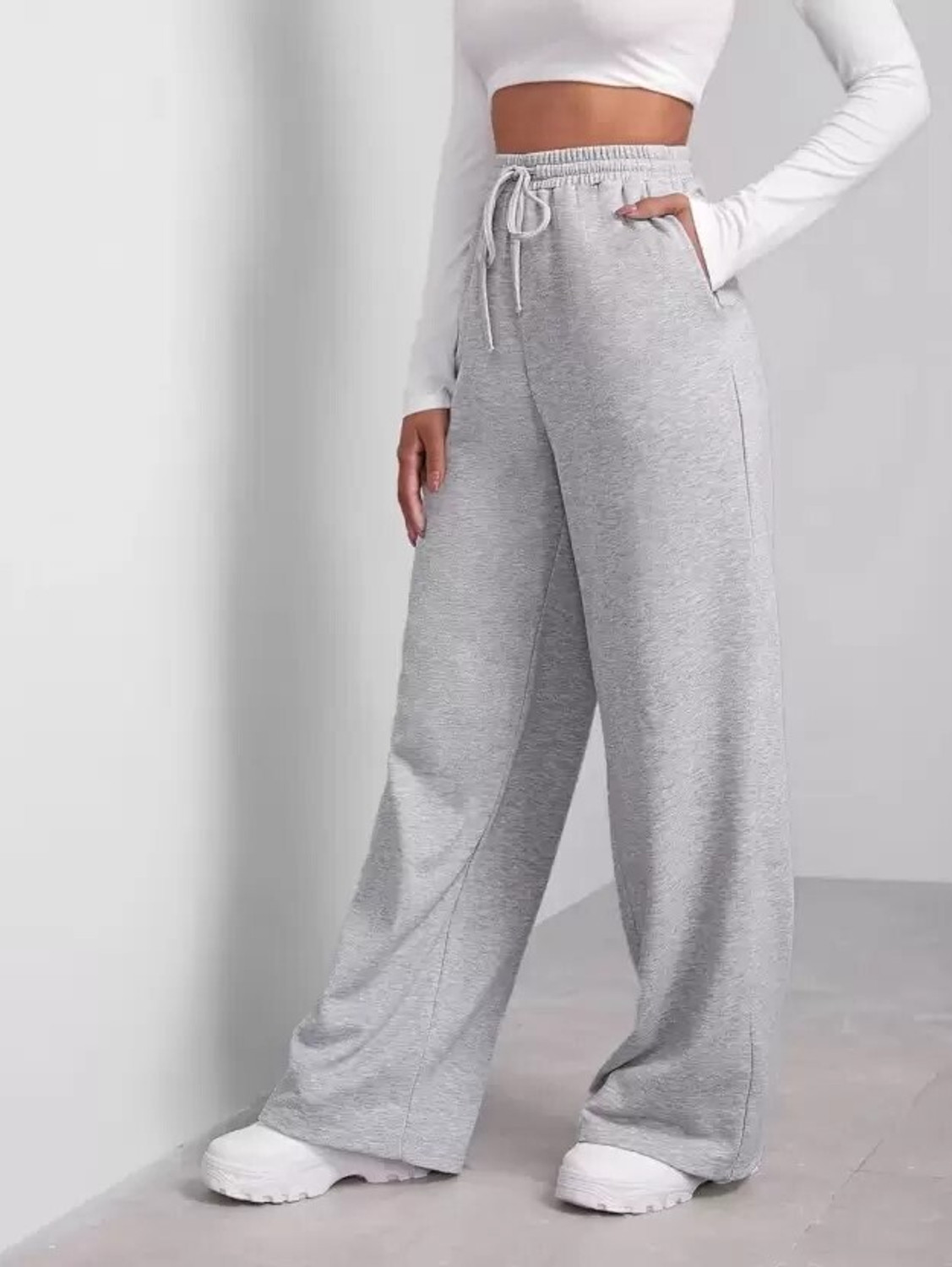Image of APRIX Loose Fit Women Grey Trousers