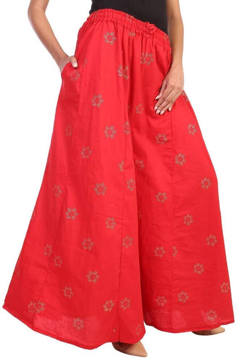ABRAV Regular Fit Women Red Trousers