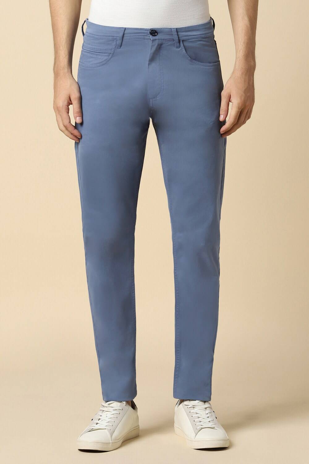 Allen Solly Slim Fit Men Blue Trousers