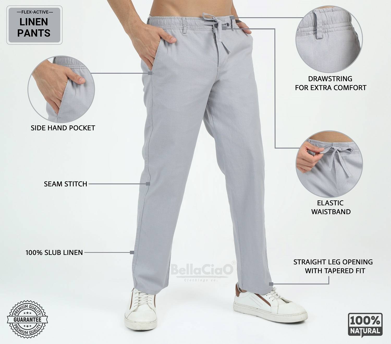 Bellaciao Men Cream Trousers - Image 5