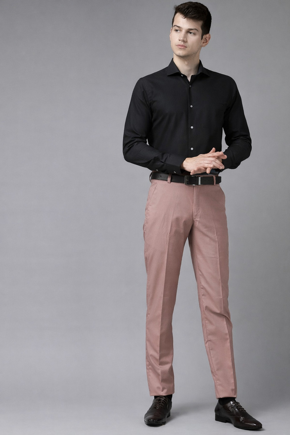 Image of PROVOGUE Slim Fit Men Pink Trousers