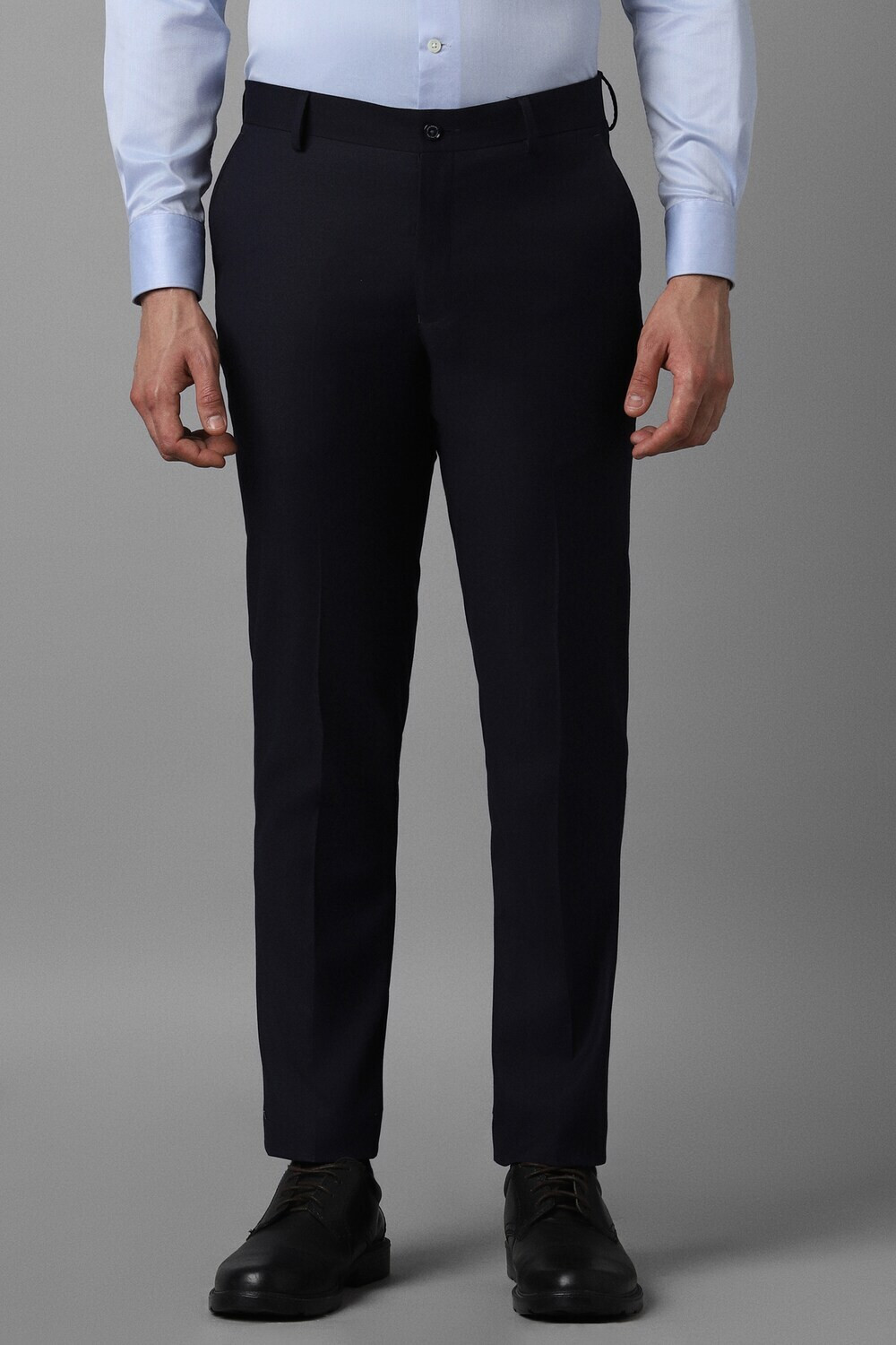 Image of LOUIS PHILIPPE Slim Fit Men Dark Blue Trousers